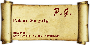 Pakan Gergely névjegykártya